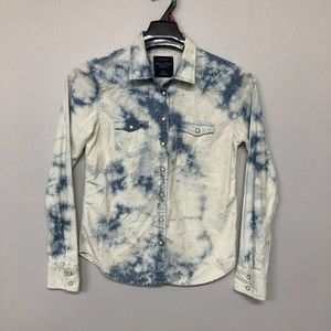 American Eagle Pearl Snap Western Shirt Blouse Tie Dye Women Size Small M023 -16